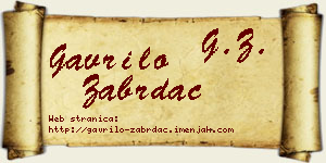 Gavrilo Zabrdac vizit kartica
